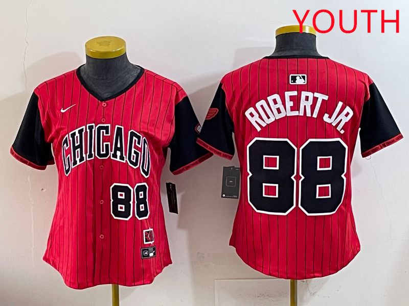 Youth 2025 Chicago White Sox #88 Robert jr Red Joint Name Nike MLB Jersey style 5